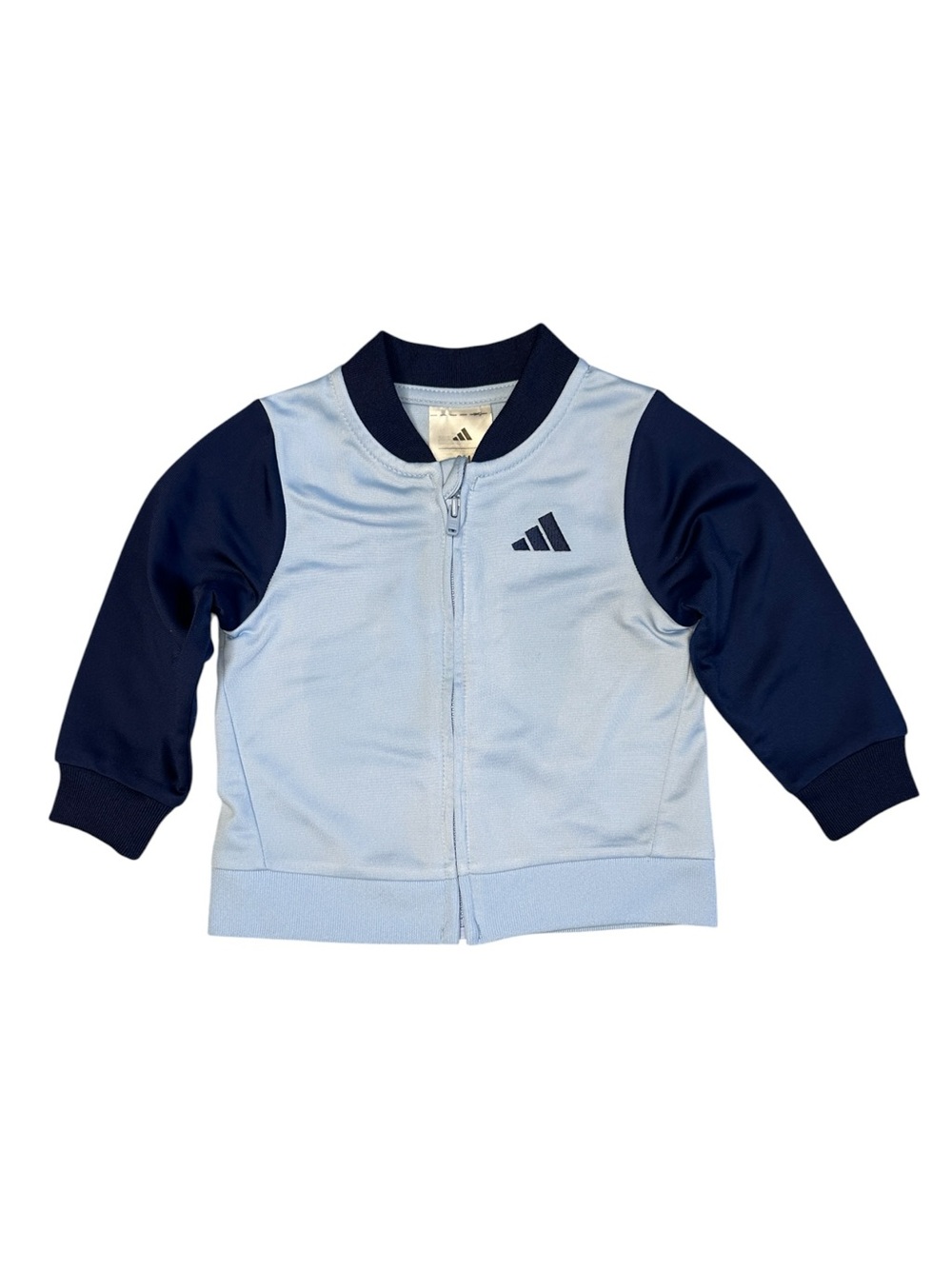 Adidas Baby Track Jacket 9M Light Blue Navy Full Zip